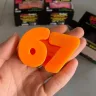 Сквиш Six-Seven игрушка антистресс сикс-севен, жмякалка трендовый мем 6/7 оранжевые цифры