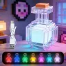 Minecraft міні-нічник Зілля Майнкрафт Potion Bottle LED світильник, баночка змінює колір від тряски, 7 кольорів перемикання