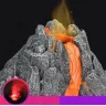 Вулкан іграшка з виверженням лави, STEM-набір, імітаційна модель вулкана з ефектом червоного підсвічування та розпилення