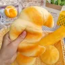 Сквиш-круассан с медленным восстановлением формы 15 см липкая супермягкая игрушка-антистресс рогалик для релакса