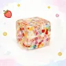 Сквиш кубик льда 5 см игрушка-антистресс фруктовый лед, прозрачная квдратная жмякалка с фруктами внутри