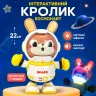 Музичний кролик-космонавт з піснями 23 см танцюючий зайчик з підсвічуванням на батарейках 2 режими гри