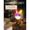 Музичний кролик-космонавт з піснями 23 см танцюючий зайчик з підсвічуванням на батарейках 2 режими гри