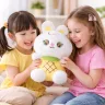 Плюшевый дышащий зайчик-ананас 30 см мягкая игрушка кролик с имитацией дыхания на батарейках, ананасный зайка желтый