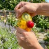 Сквиш банан 16 см прозрачный банан с фруктами внутри игрушка-антистресс, игрушка для сжимания фруктовый банан