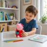 Плюшевая Свинка Пеппа с фотоаппаратом 19 см в красном костюме с бантиком Peppa Pig мягкая игрушка
