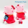 Плюшевая Свинка Пеппа с фотоаппаратом 19 см в красном костюме с бантиком Peppa Pig мягкая игрушка