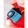 Плюшевая Свинка Пеппа с фотоаппаратом 19 см в красном костюме с бантиком Peppa Pig мягкая игрушка