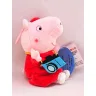 Плюшевая Свинка Пеппа с фотоаппаратом 19 см в красном костюме с бантиком Peppa Pig мягкая игрушка