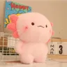 Аксолотль плюшевий 22 см м'яка рожева іграшка Axolotl з пухнастими яскравими зябрами, плюшева іграшка амфібія