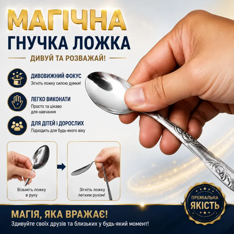 Волшебная гибкая ложка для фокусов 16 см магическая ложка Нео для трюков Magic bending spoon ложка юного фокусника