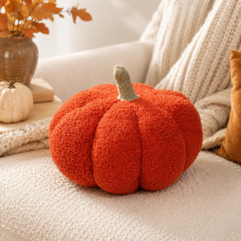 Плюшевая тыква 20 см мягкая игрушка тыква для декора на Хеллоуин Halloween Pumpkin игрушечная тыковка оранжевая