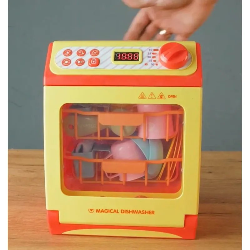 Игрушечная посудомоечная машина с таймером и водой Magical dishwasher детская посудомойка с подсветкой, звуками и посудой
