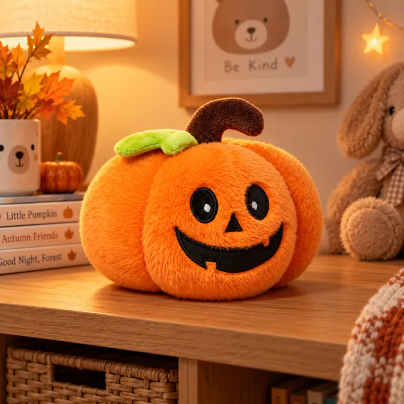 Плюшевая тыква 17 см мягкая игрушка тыква Хеллоуин для декора Halloween Pumpkin игрушечная тыковка оранжевая с улыбкой