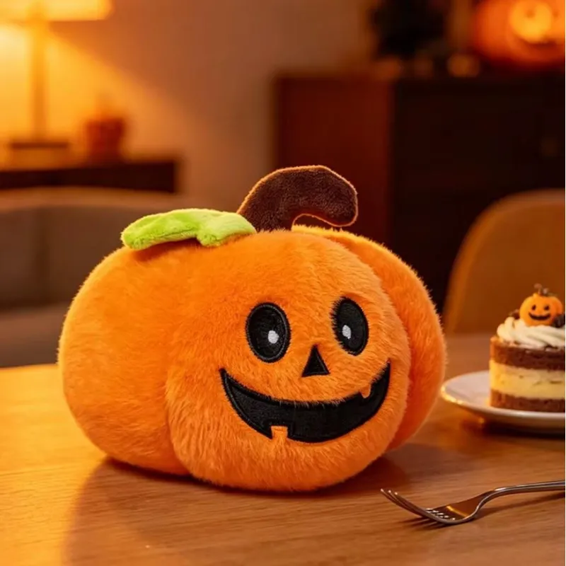 Плюшевая тыква 17 см мягкая игрушка тыква Хеллоуин для декора Halloween Pumpkin игрушечная тыковка оранжевая с улыбкой