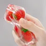 Сквиш антистресс Лед с клубникой 12 см желейный сквиш с клубничками, жмякалка сквиш   брусок с фруктами