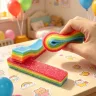 Радужный сквиш конфета 10,5 см игрушка антистресс сквиш желейная конфетка в сахаре, длинный сквиш-желейка