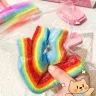 Радужный сквиш конфета 10,5 см игрушка антистресс сквиш желейная конфетка в сахаре, длинный сквиш-желейка