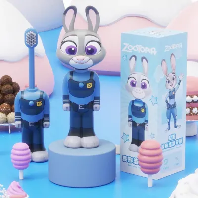 Зубная щетка для детей Zootopia Judy Hopps со съемным колпачком и мягкой щетиной, детская зубная щетка Зверополис Джуди