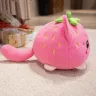 Клубничный котик мягкая игрушка 20 см, плюшевый розовый котик в виде клубнички, kawaii котенок с большими глазами