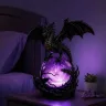 Настільний LED нічник Будинок Дракона, готичний світильник із чорним драконом та фіолетовою кулею, живлення від USB
