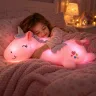 М’яка іграшка світний єдиноріг 60 см подушка обіймашка єдиноріг з LED підсвіткою, великий плюшевий єдиноріг рожевий