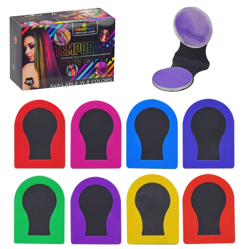 Мелки для волос Essense 8 цветов Temporary Hair Chalk зажимы-пудреницы для прядей