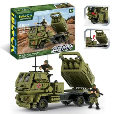 Конструктор IBlock Армия HIMARS 810дет., 2 фигурки PL-921-503
