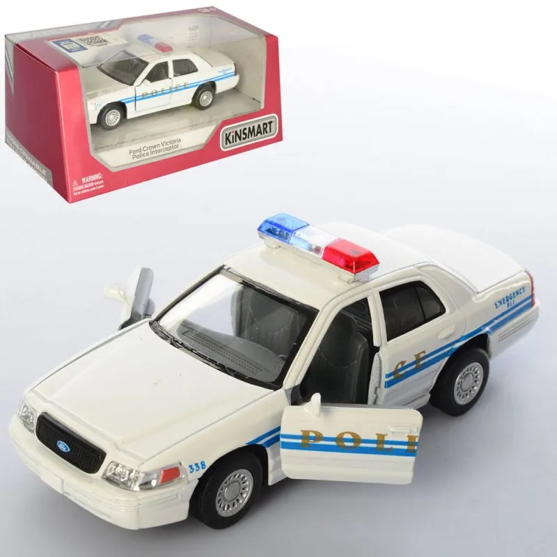 Машинка "Kinsmart" Ford Crown Victoria Police белая (1:38) KT5342W