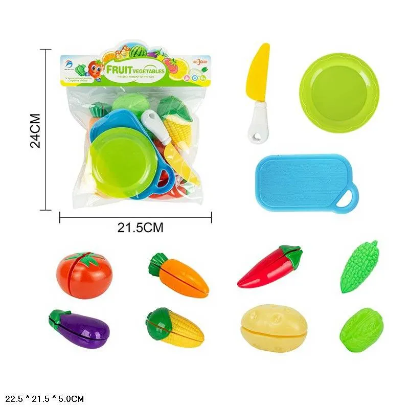 Овощи на липучках Star Toys доска, нож, тарелка YM-309