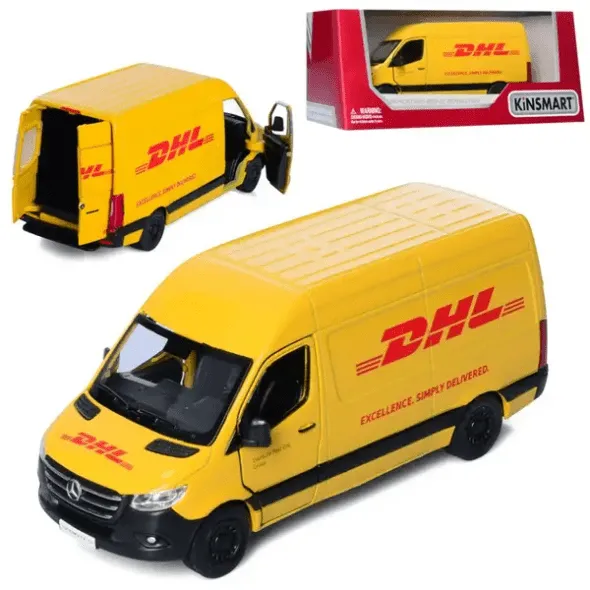 Мікроавтобус Kinsmart Mercedes-Benz Sprinter пошта DHL металева/інерція 1:48